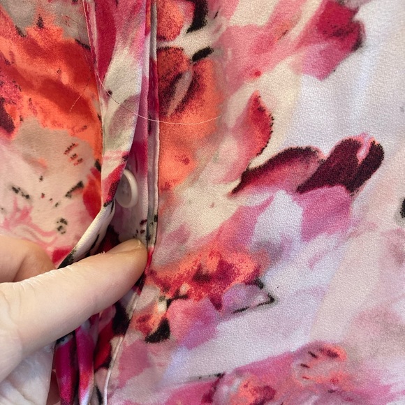 Apt. 9 Sleeveless Button Top Pink Print Loose Fit Size 0X Great worn with jeans! - Picture 5 of 6